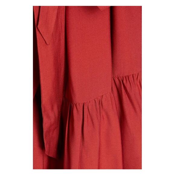 New JETS Australia Woven Tiered Mini Dress $210 SIZE 6 Brick - Picture 4 of 5
